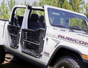 Jeep Gladiator Trail Doors - Rampage - Safari Style with Removable Netting - Black - `20-`21