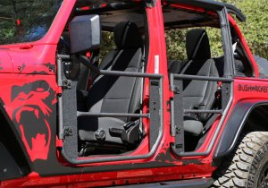Jeep Gladiator Trail Doors - Rampage - Safari Style with Removable Netting - Black - `20-`21