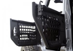 Jeep Wrangler JK Tube Doors with Netting - Rear - Rampage - Trail Doors - Black - `07-`18