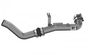 Honda Civic Charge Pipe Kit - K&N Engineering - Aluminum, Reduces air pressure loss - Gunmetal Gray - 1.5L L4 - `22-`24