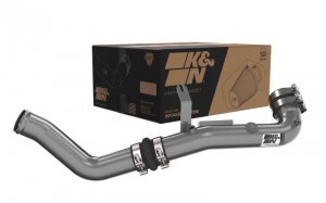 Honda Civic Charge Pipe Kit - K&N Engineering - Aluminum, Reduces air pressure loss - Gunmetal Gray - 1.5L L4 - `22-`24