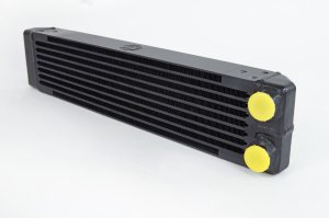 Porsche 911 Oil Cooler - Front - CSF - CSF #8201 Universal Dual-Pass - Satin Black - 1973