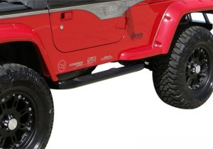 Jeep Wrangler JK Nerf Bar - Body Side - Rampage - 3 Inch Round - Black - `07-`18