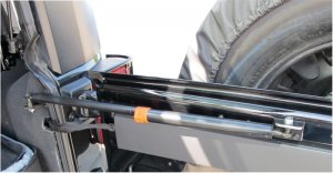 Jeep Wrangler JK Heavy Duty Gas Strut - Rear Door - Rampage - Black - `07-`10