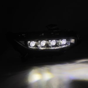 Honda Civic Headlights - AlphaRex - NOVA-Series LED Proj w/Activation Light & Seq.Sig / SB DRL - Black - `16-`21