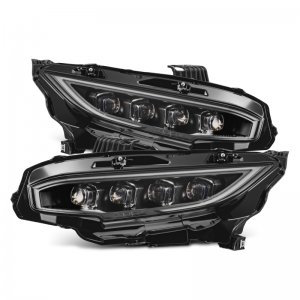 Honda Civic Headlights - AlphaRex - NOVA-Series LED Proj w/Activation Light & Seq.Sig / SB DRL - Black - `16-`21