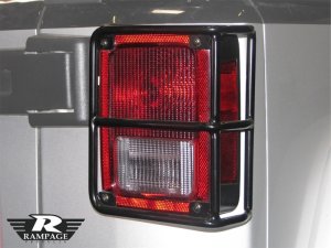 Jeep Wrangler JK Taillight Guards - Rear - Rampage - Black - `07-`18