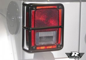 Jeep Wrangler JK Taillight Guards - Rear - Rampage - Black - `07-`18