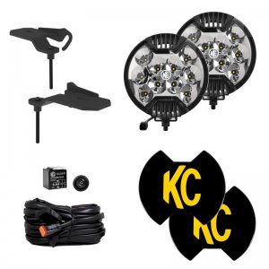 Jeep Gladiator LED Lights - Ditch - KC HiLiTES - SlimLite LED 2-Light System - Black - 2020