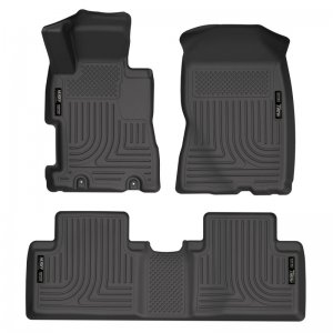 Honda Civic Floor Liners - Front + Rear - Husky Liners - WeatherBeater - Black - `06-`11