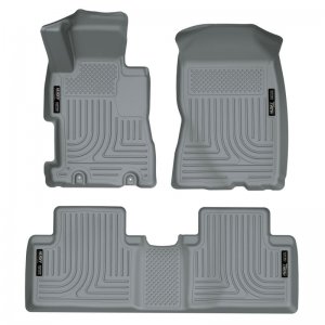 Honda Civic WeatherBeater Combo Floor Liners - Front & 2nd Seat - Husky Liners - WeatherBeater - Gray - `06-`11