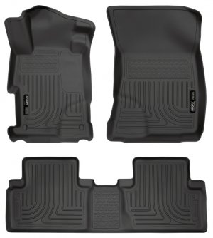 Honda Civic Floor Liners - Front & 2nd Seat - Husky Liners - WeatherBeater Combo - Black - `12-`13