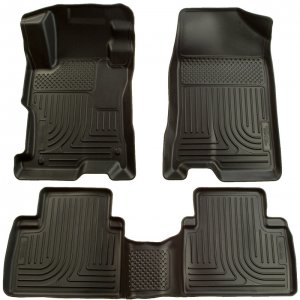Honda Civic Floor Liners - Front & 2nd Seat - Husky Liners - WeatherBeater Combo - Black - `12-`13