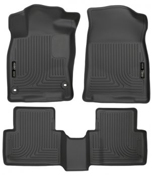 Honda Civic Floor Liners - Front and Second Seat - Husky Liners - WeatherBeater - Black - 2016