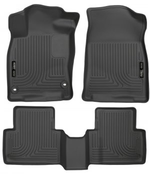 Honda Civic Floor Liners - Front and Second Seat - Husky Liners - WeatherBeater - Black - 2016