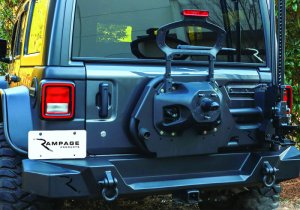 Jeep Wrangler JL Tire Carrier - Rear - Rampage - Modular - Black - `18-`21