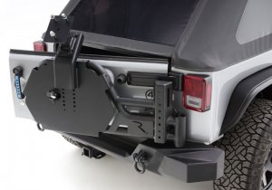 Jeep Wrangler JK Trail Guard Tire Carrier - Rampage - Black - `07-`18