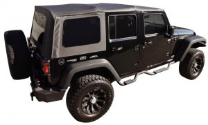Jeep Wrangler JK Replacement Soft Top - Rampage - Black Diamond - `07-`09