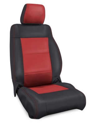 Jeep Wrangler JK Seat Covers - Front - PRP Seats - Black/Red - `07-`10