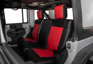 Jeep Wrangler JK Seat Covers - Rear - PRP Seats - Black/Red - `08-`10