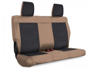 Jeep Wrangler JK Seat Covers - Rear - PRP Seats - Black/Tan - `11-`12