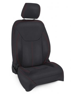 Jeep Wrangler JK Seat Covers - Front - PRP Seats - Black with Red Stitching - `13-`18
