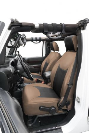 Jeep Wrangler JK Front Seat Covers - Front - PRP Seats - Black/Tan - `13-`18