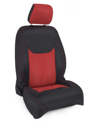 Jeep Wrangler JK Front Seat Covers - Front - PRP Seats - Black/Red - `13-`18