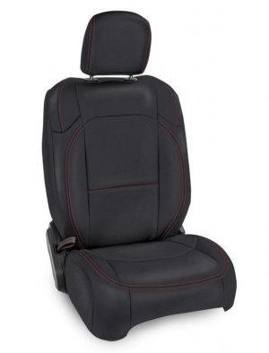 Jeep Wrangler JL Front Seat Covers (Pair) - Front - PRP Seats - Black w/ Red Stitching - `18-`24