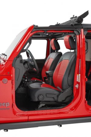 Jeep Wrangler JL Front Seat Covers - Front - PRP Seats - Black/Red - `18-`24