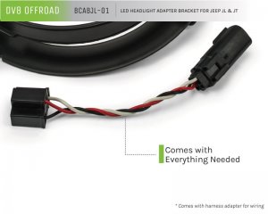 Jeep Gladiator Headlights Adapter Kit - DV8 Offroad - DV8 Offroad 7in to 9in - 2020+