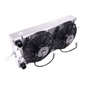 Honda Civic Radiator - Chase Bays - OE Push-On Hose Style Tucked Aluminum Radiator w/2 10in Ultra Fans