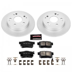 Honda Civic Brake Kit - Rear - PowerStop - Genuine Geomet Coated Rotors + Z17 Ceramic Pads - `04-`05