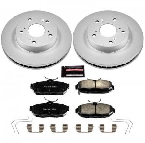 Honda Civic Brake Kit - Front - PowerStop - Genuine Geomet Coated Rotor + Z17 Ceramic Pads - `12-`15