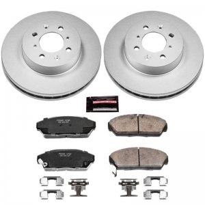 Honda Civic Brake Kit - Front - PowerStop - Geomet Coated Rotors + Z17 Ceramic Pads - `90-`93
