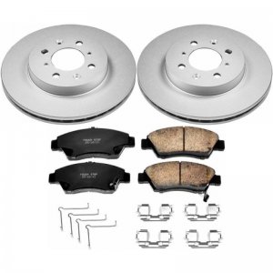 Honda Civic Brake Kit - Front - PowerStop - Genuine Geomet Coated Rotors + Z17 Low-Dust Ceramic Pads - `03-`05