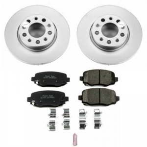Jeep Renegade Brake Pads + Rotors - Rear - Smooth Rotors + Ceramic Pads - Powerstop - Z17 Evolution Geomet Coated