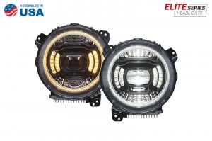 Jeep Wrangler JL Elite LED Headlamps - Diode Dynamics - Bi-LED projector - `18-`23