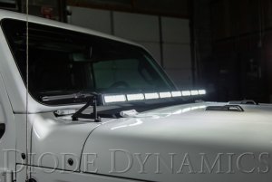 Jeep Wrangler JL Lighting Upgrade - Hood LED Light Bar Kit - White Driving - Diode Dynamsic
