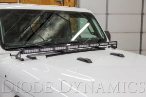 Jeep Wrangler JL Lighting Upgrade - Hood LED Light Bar Kit - White Driving - Diode Dynamsic