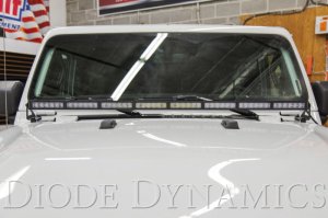 Jeep Wrangler JL Lighting Upgrade - Hood LED Light Bar Kit - White Driving - Diode Dynamsic