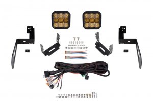 Jeep Wrangler JK LED Pod Light Kit - Bumper - Diode Dynamics - Pro Combo - Yellow - `07-`18