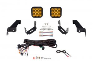 Jeep Wrangler JL LED Pod Light Kit - Bumper - Diode Dynamics - Pro Driving - Yellow - `18-`21