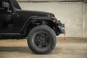 Jeep Wrangler JK Front Bumper with Winch Mount - Front - Addictive Desert Designs - Stealth Fighter - Hammer Black with Satin Black Panels - `07-`18