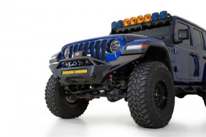 Jeep Wrangler JL Stealth Fighter Front Bumper - Front - Addictive Desert Designs - Hammer Black - `18-`23
