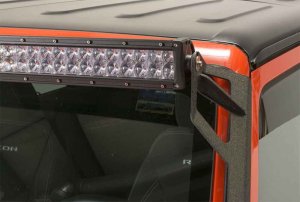 Jeep Wrangler JK Light Bar Mounting Bracket - Fishbone Offroad - Black textured powder coat - `07-`18
