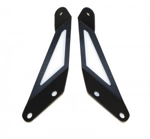 Jeep Wrangler JK Hood Light Mount Brackets - Hood - Fishbone Offroad - Black - `07-`18