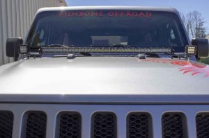 Jeep Gladiator Mounting Brackets - Fishbone Offroad - Auxiliary Light Mounting Bracket - Black textured powder coat - 2020