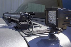 Jeep Gladiator Mounting Brackets - Fishbone Offroad - Auxiliary Light Mounting Bracket - Black textured powder coat - 2020