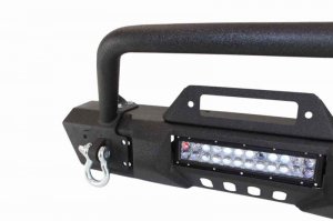 Jeep Wrangler JK Front Winch Bumper - Front - Fishbone Offroad - Stubby with Tube Guard - `07-`18